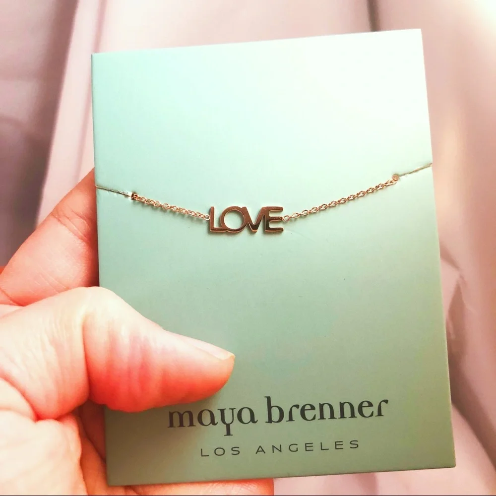 MAYA BRENNER Rose Stainless LOVE Dainty Bracelet